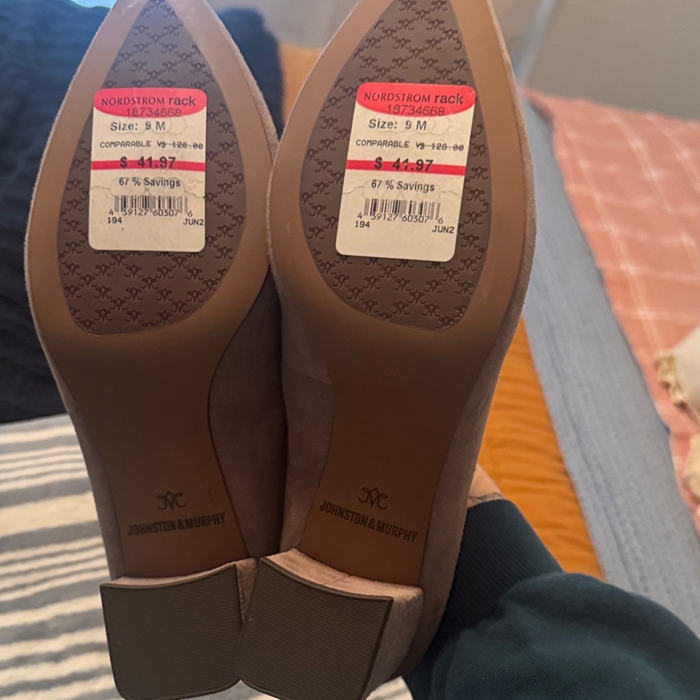 Johnston & Murphy Taupe Suede Flats - Picture 4 of 4